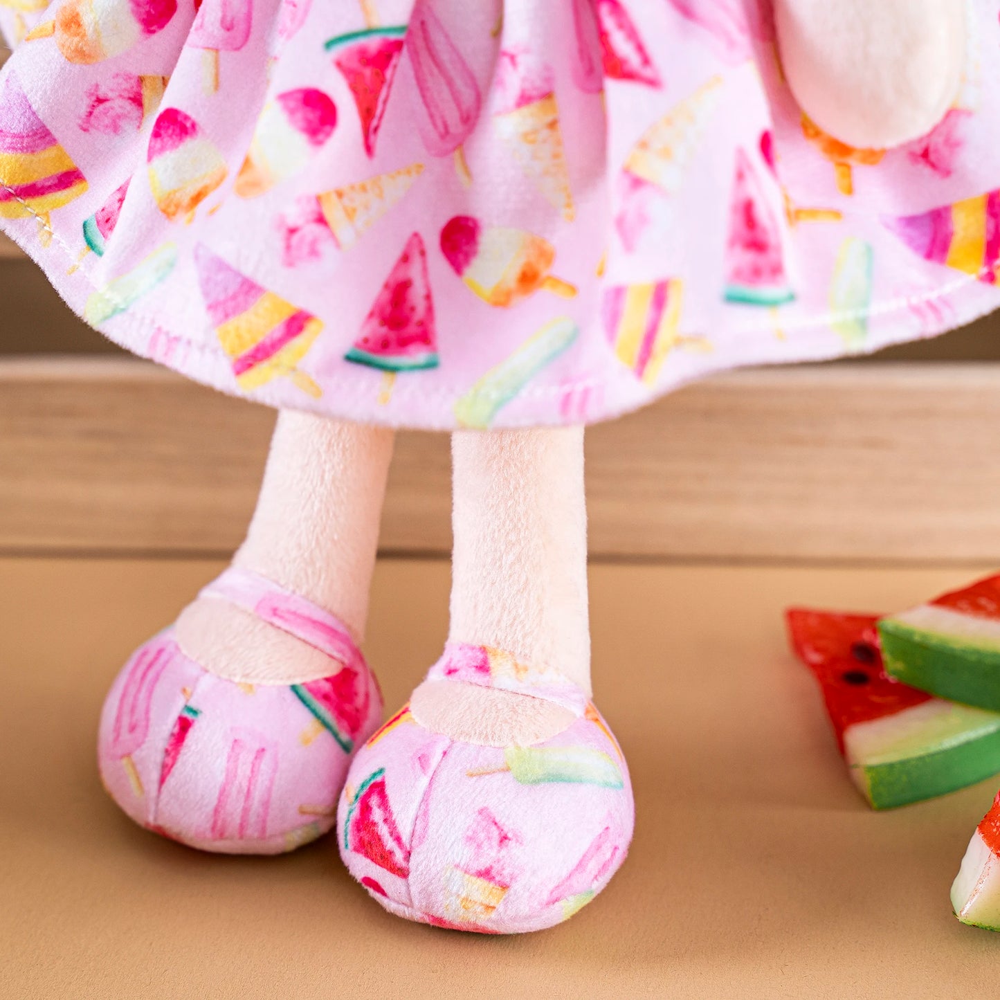 Gloveleya Baby Dolls Soft Plush Fruit Toys Ideal for Baby's first Birthday Gift 30cm Ice Cream