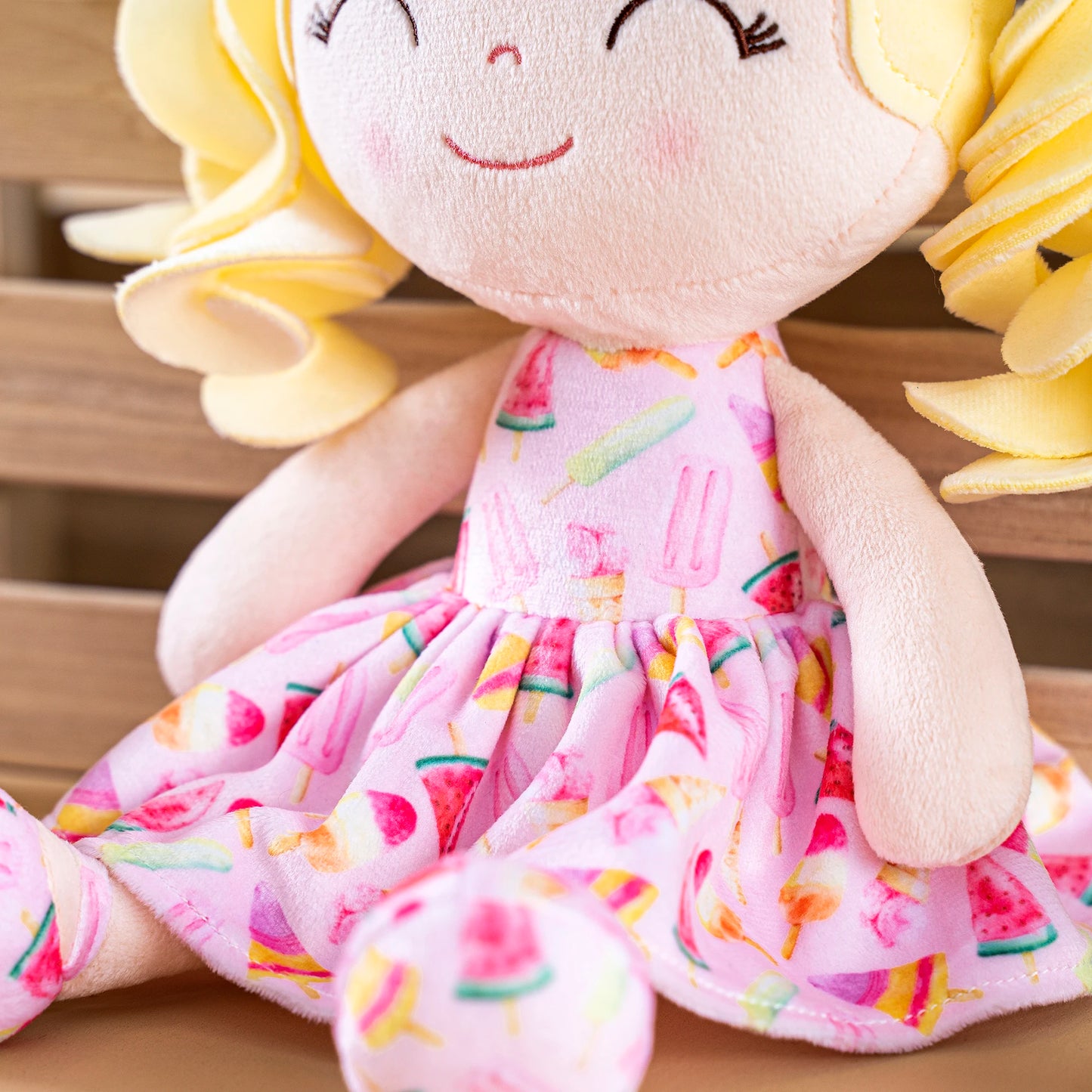 Gloveleya Baby Dolls Soft Plush Fruit Toys Ideal for Baby's first Birthday Gift 30cm Ice Cream