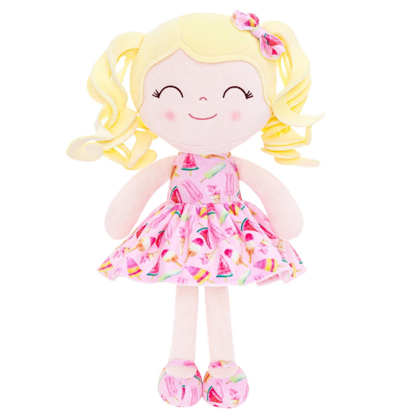 Gloveleya Baby Dolls Soft Plush Fruit Toys Ideal for Baby's first Birthday Gift 30cm Ice Cream