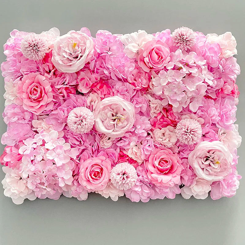 Silk Rose Backdrop Flowers Wall Wedding Decoration customized Artificial Flower Wall Panel for Home Decor Backdrops Baby Shower