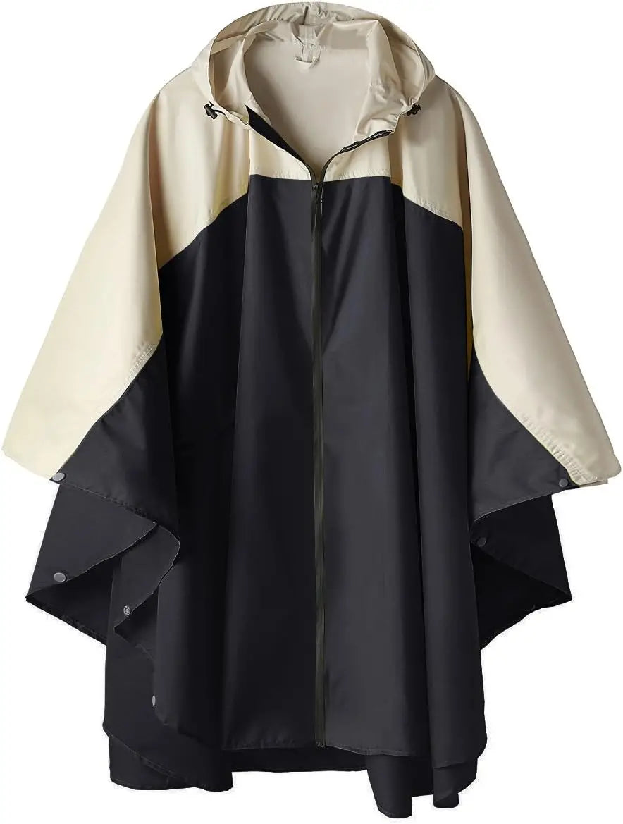 Men's and women's raincoats, hooded waterproof raincoats, suitable for adult women