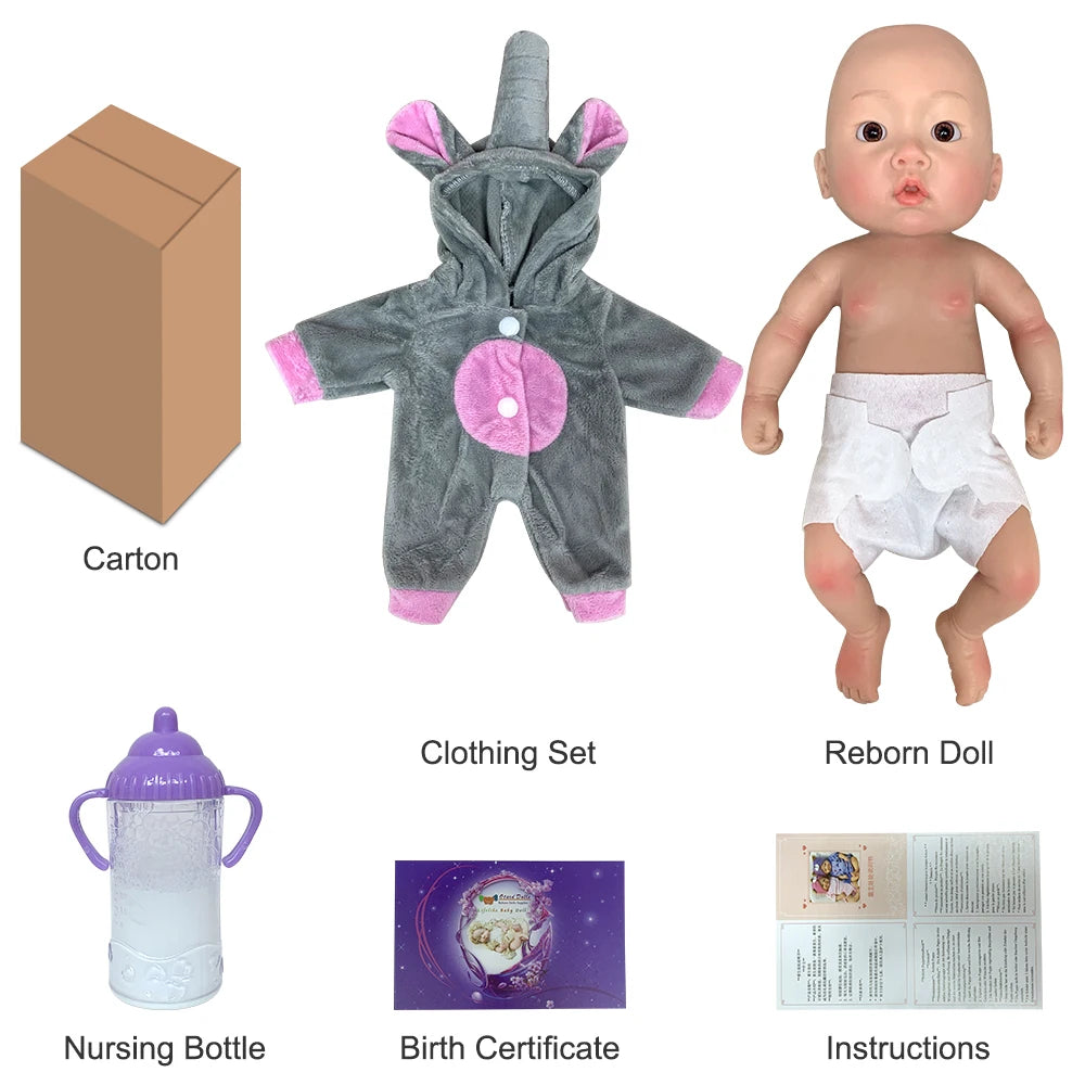 Saskia 10 Inch Full Body Silicone Reborn Baby Boy with 3D Painted Lifelike Skin & Visible Veins | Newborn Bebe Toy
