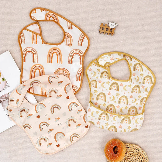 3pcs Set Waterproof Baby Sleeveless Feeding Bib Fashion Full Body Cover