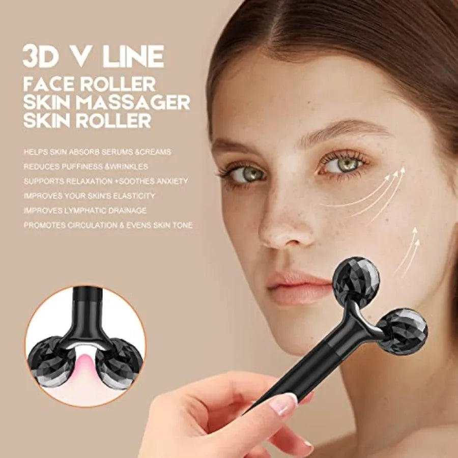 2IN1 Electric Face Massager 3D Roller and T Shape Arm Eye Nose  Massager Facial Roller Massager Kit Skin Care Tools