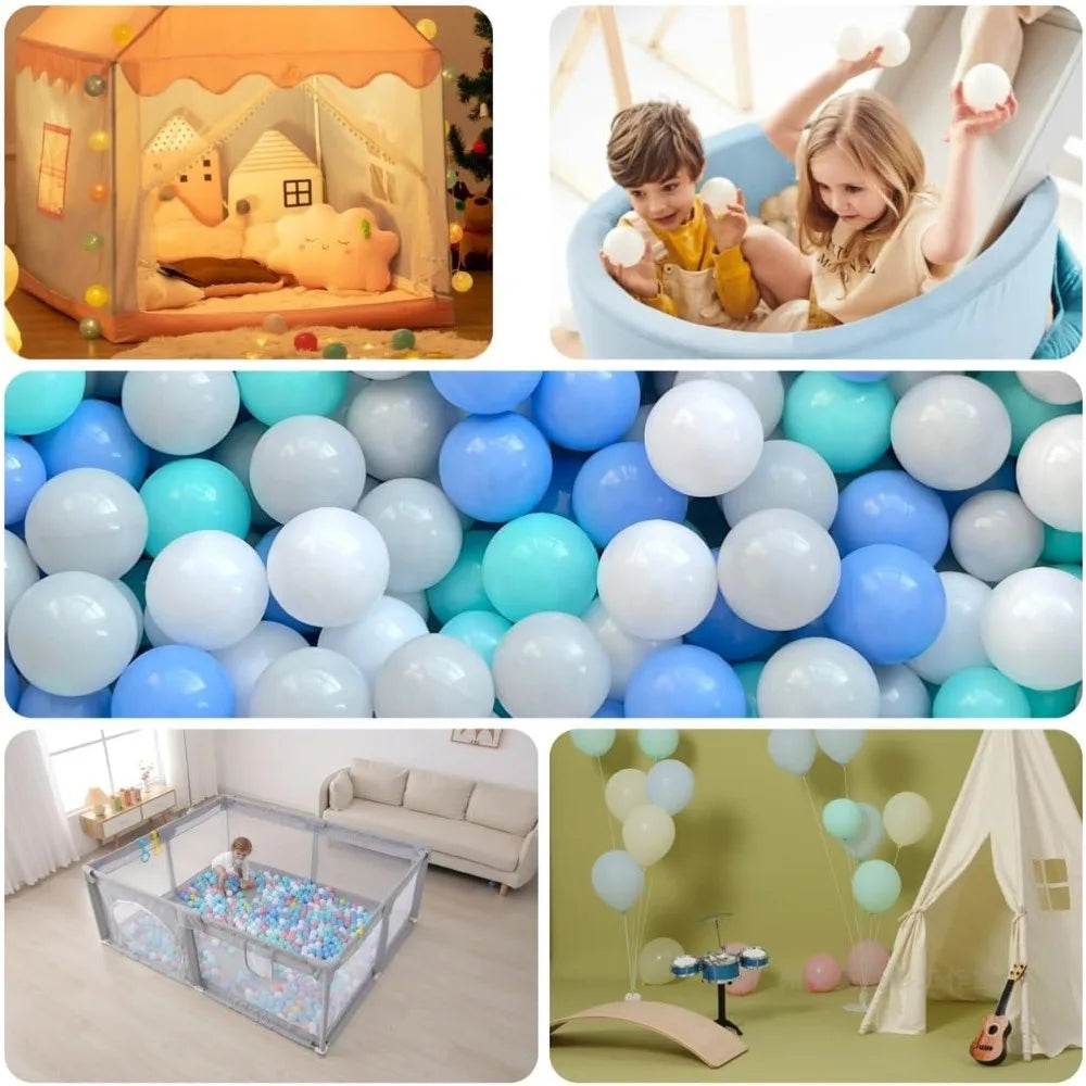 200/500/1000/2000 Count Plastic Soft Plastic Ball Pit Balls Colorful Play Pit Balls for Pet Dogs Ball Pit 2.2" Large Phthalate