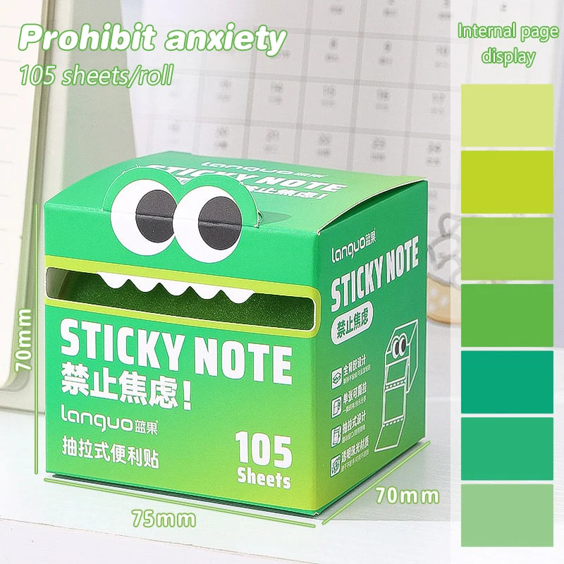 105Sheets Pull-out Sticky Notes Portable Sticky Notes Transparent Colorful Sticky Notes Waterproof Self-Adhesive Sticky Notes