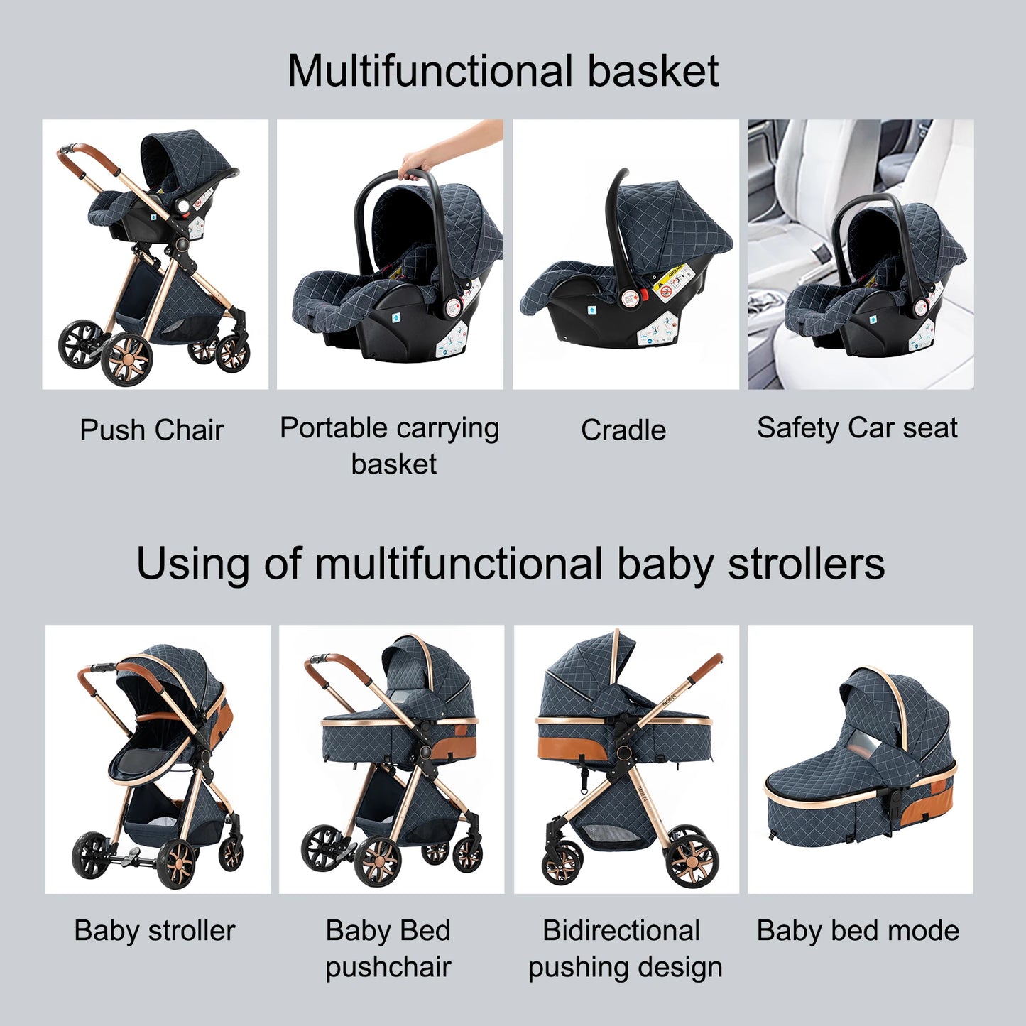 baby newborn items Baby stroller baby cars Stroller 3 in 1 Light stroller baby trio baby stroller Lightweight stroller strolle