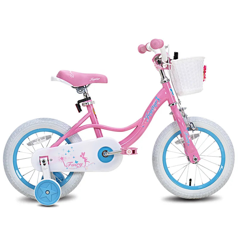 JOYSTAR Girls Bike for Toddlers and Kids Ages 2-8 Years, 12 14 16 18 Inch Kids Bike with Training Wheels, Handbrake and Basket