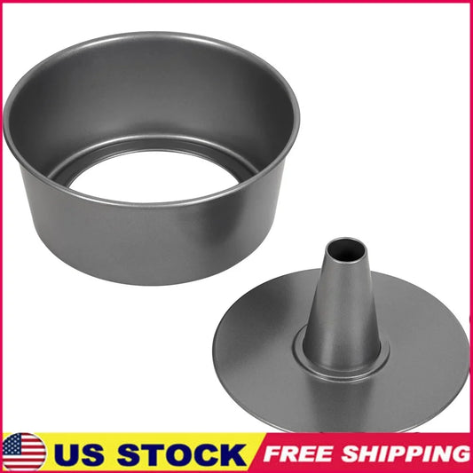 Non-Stick Angel Food Cake Pan 9.5in Fluted Tube Baking Pan Durable Cold-Rolled Steel Easy Release Scratch Resistant Oven Safe
