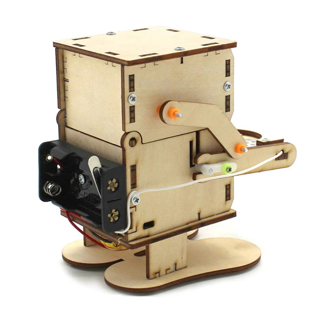 Robot Eating Coin Wood DIY Model Teaching Learning Stem Project Wooden Assemble Kit for Kid Science Experiment Education Toy