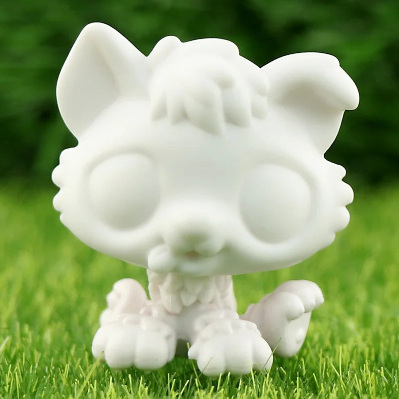 White Base Pet,Lovely Shorthair Cat Collie Husky Action Figure Boys Girls Kids Xmas Gift Best Gift(Click on the option you want)