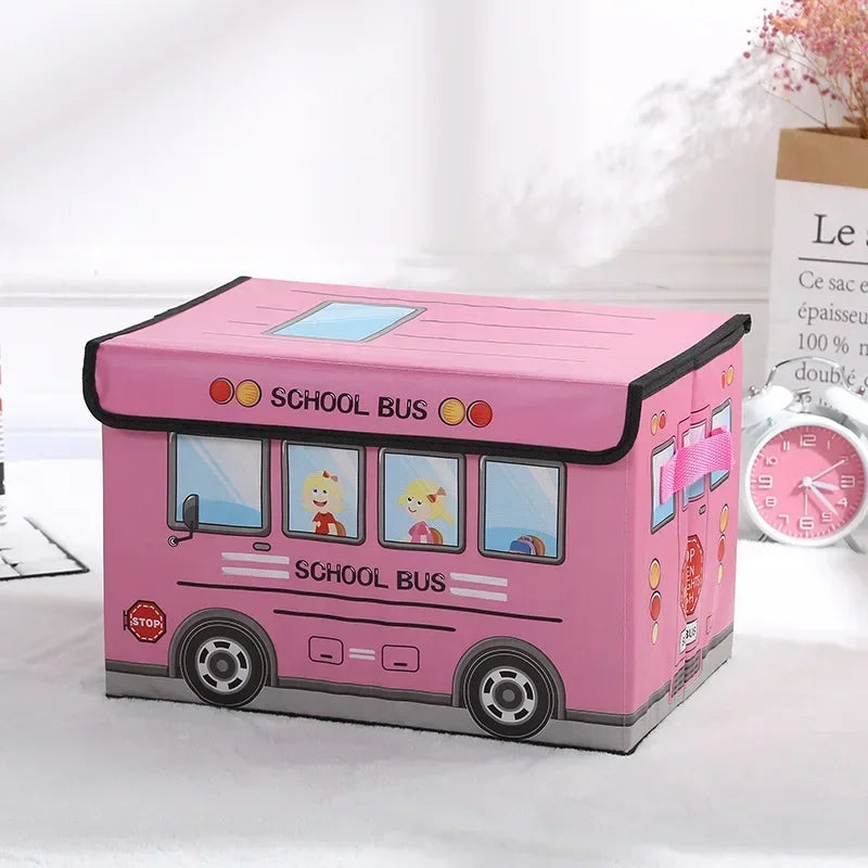 cartoon car storage box foldable clothes integral box non-woven film covered toy sundry storage box storage organizer