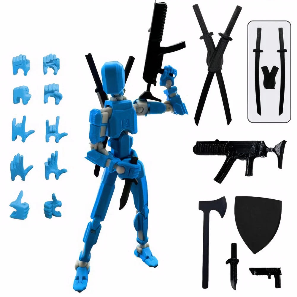 13 Robot Action Figure with Multiple Accessories Multi-Jointed Action Figures Action Figure Dummy Desk Decoration Gifts for Him