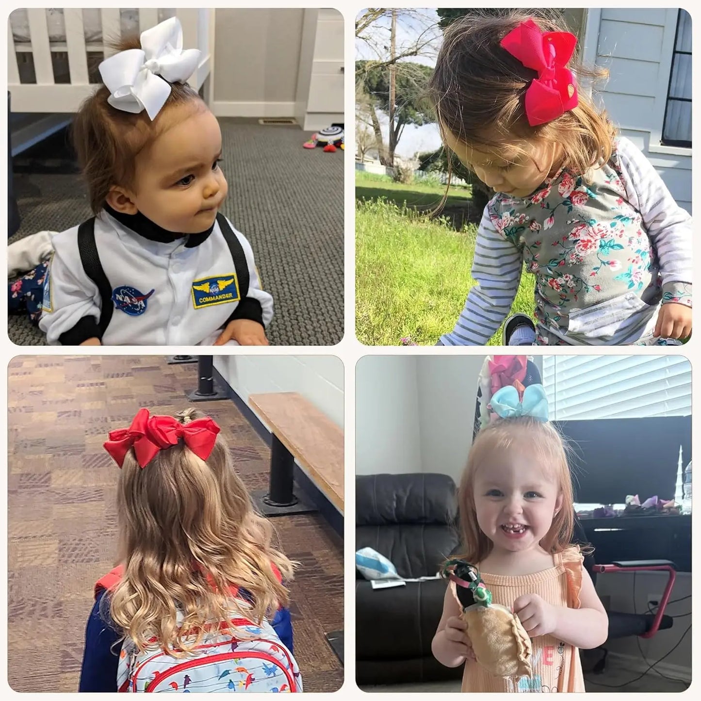40PCS 4.5 Inch Hair Bows for Girls Grosgrain Ribbon Toddler Hair Accessories with Alligator Clips for Baby Girls Toddlers Kids