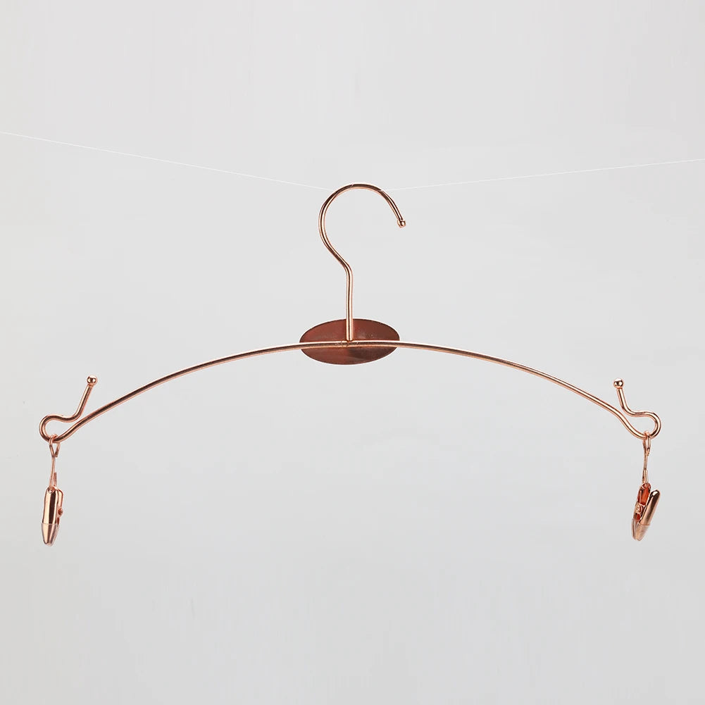 10pcs Portable Bathrooms Cloth Hanger Metal Underwear Hangers Bra Clips Socks Panty Racks Home Drying Clothes Hanger with Clips