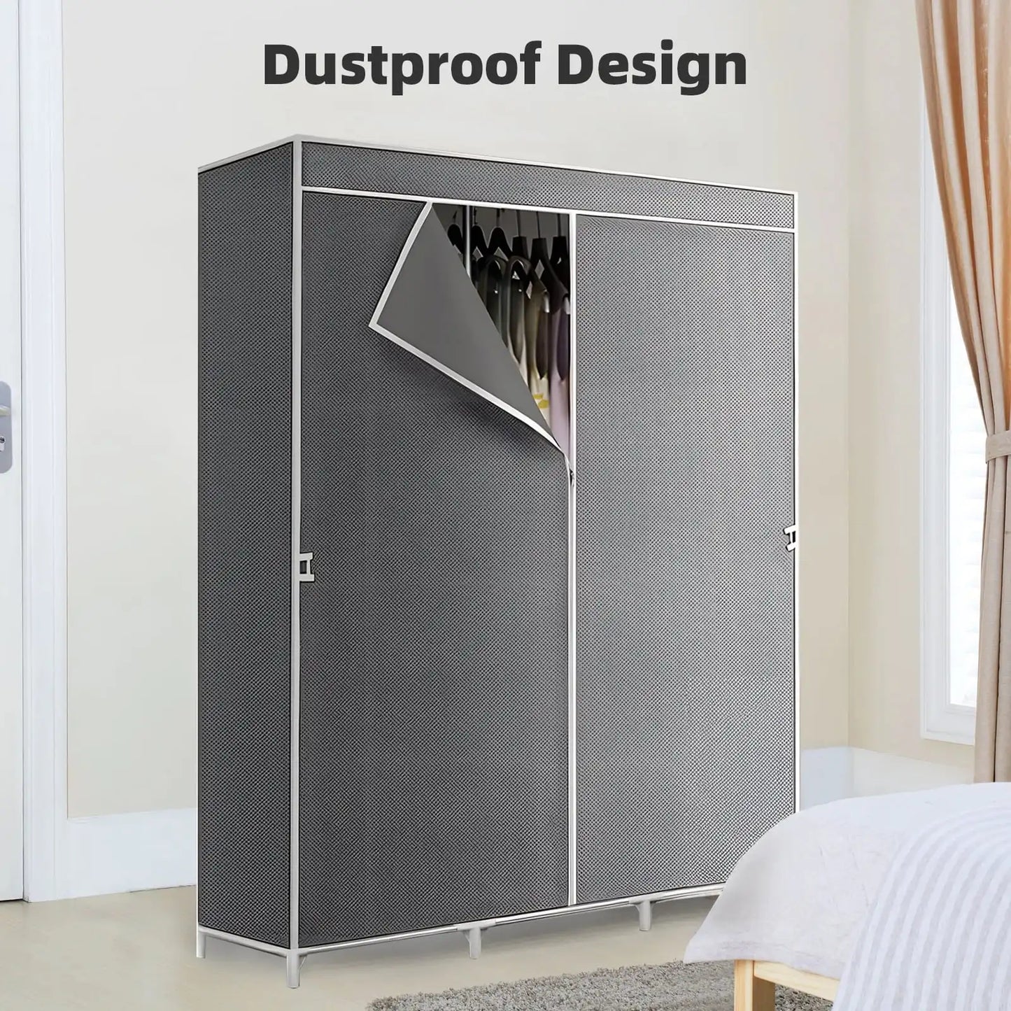 Space-Saving Portable Closet Organizer,Adjustable Storage Rack for Small Spaces, Easy Assembly, Durable and Multi-Functional