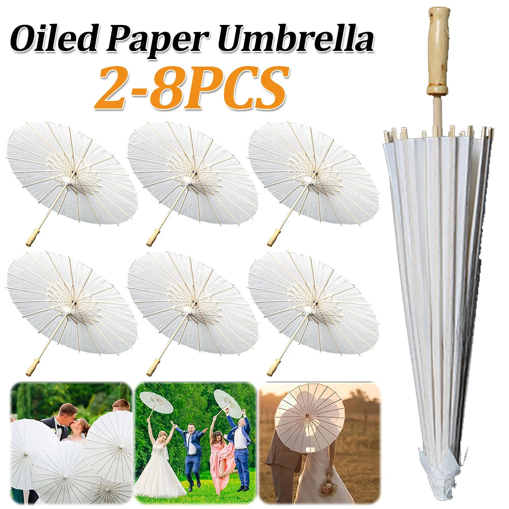 Oiled Paper Umbrella Photography Props Handmade Paper Umbrella Decorative Chinese Parasol for Wedding Party Decor