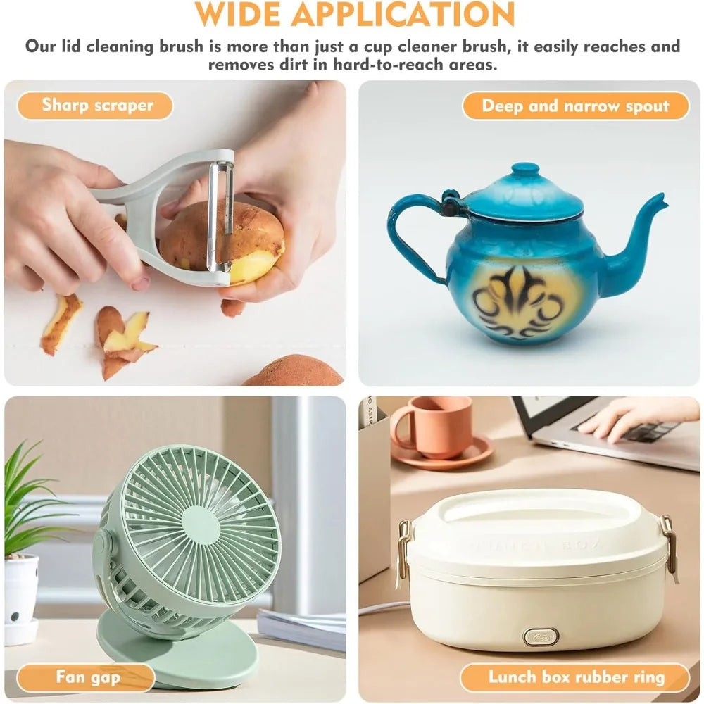 Cup lid cleaning brush, portable cup cleaning brush, household kitchen cleaning tool multi-purpose cleaning brush