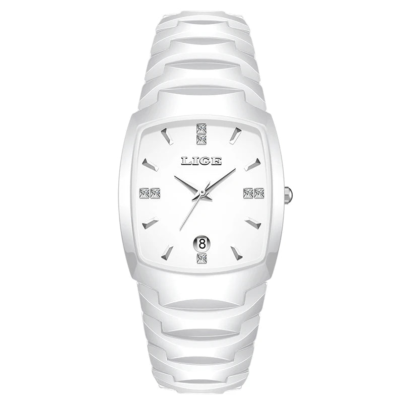 LIGE Fashion Luxury Woman Watch Simple Elegant Stainless Steel Casual Quartz Watches for Women Calendar Ladies Romantic Gift New