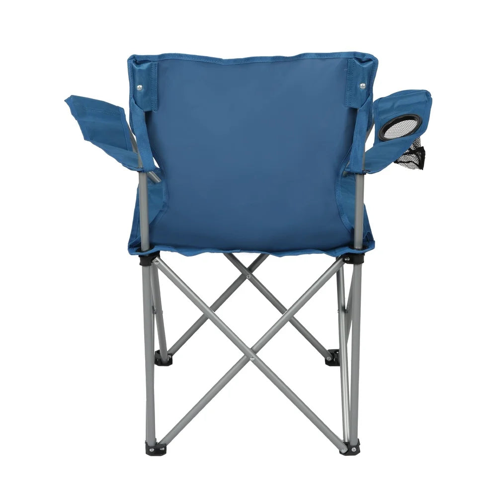 2 Pack Folding Camp Chair with Cup Holder Durable Steel Frame Portable Polyester Fabric Camping Tailgating Outdoor Activities