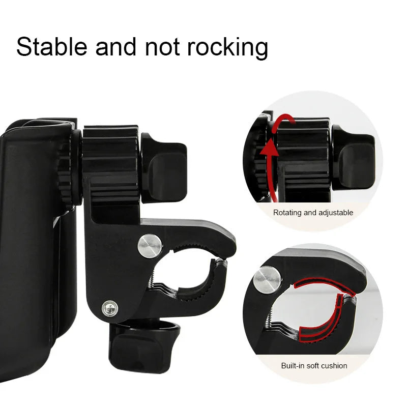 Baby Stroller Cup Holder 2-In-1 Bottle Drink Cup Phone Support 360 Rotate Adjustable Universal Pram Baby Strollers Accessories