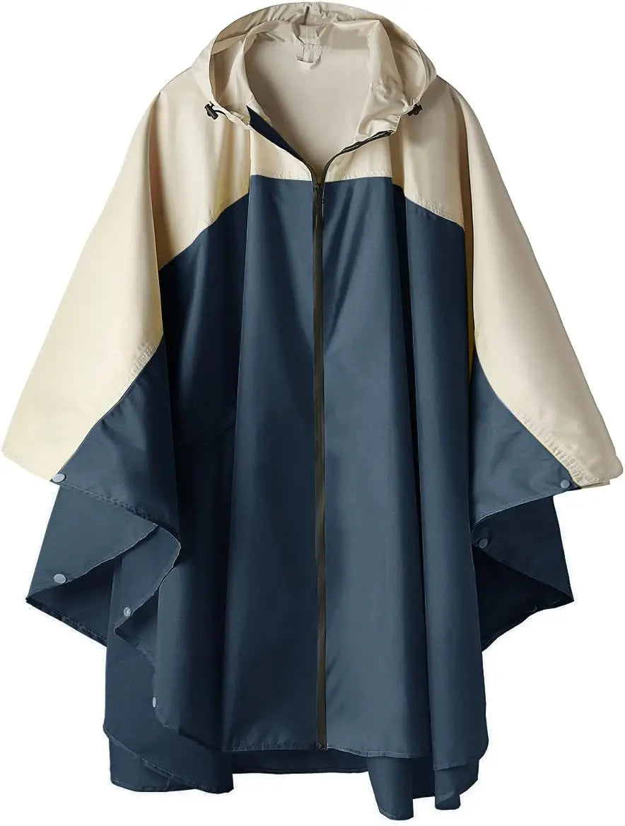 Men's and women's raincoats, hooded waterproof raincoats, suitable for adult women