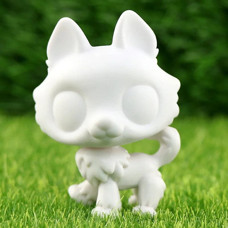 White Base Pet,Lovely Shorthair Cat Collie Husky Action Figure Boys Girls Kids Xmas Gift Best Gift(Click on the option you want)