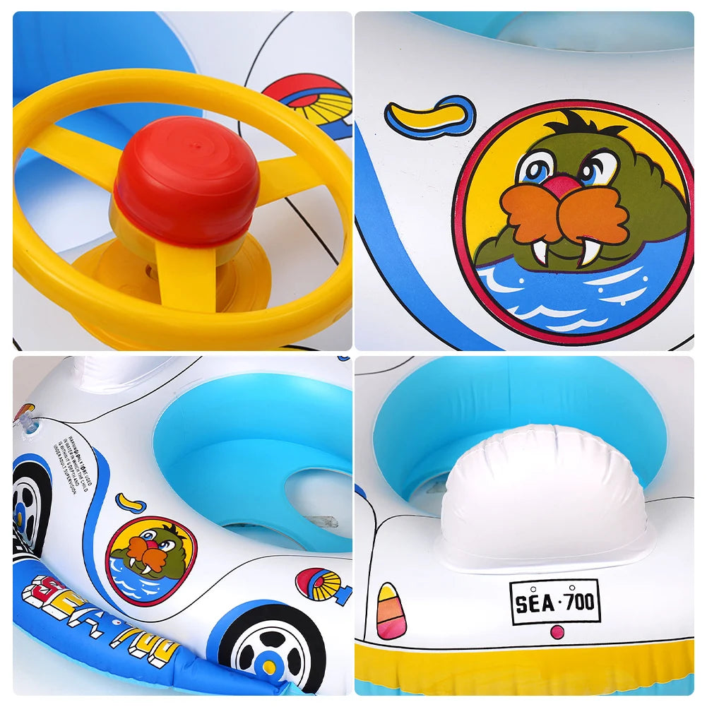 Toddler Swimming Pool Float Seat Boat PVC Baby Swim Float Rings Water Pool Swim Aid  Kids Water  for Girls Boys 3-5 Years