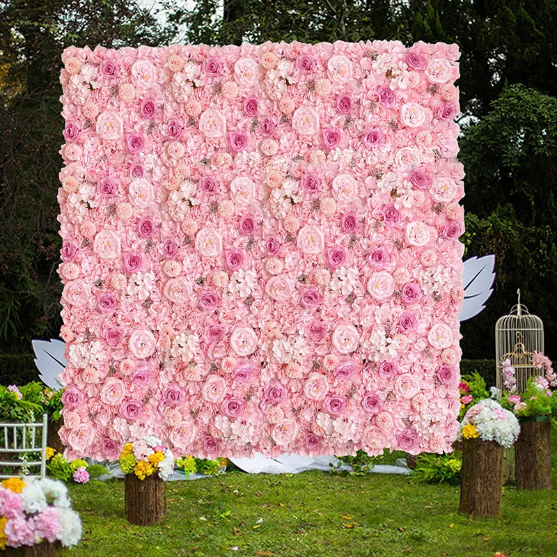 Aritificial Silk Rose Flower Wall Panels Wall Decoration Flowers for Wedding Baby Shower Birthday Party Photography Backdrop