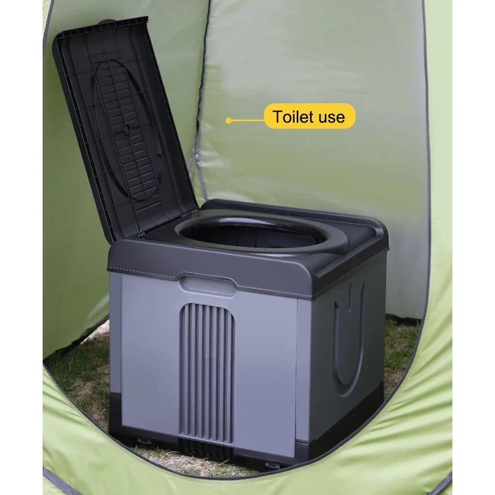 Movable Toilet Portable Multifunction Bedpan Strong Bearing Capacity Reusable Trash Can Self-driving Travel Supplies