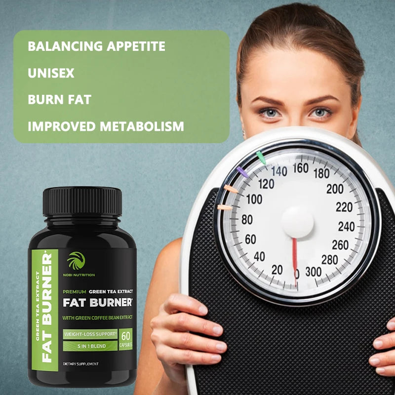 Green Tea Weight Loss | Belly Fat Burner, Metabolism Booster & Appetite Suppressant for Men and Women | 60 Capsules