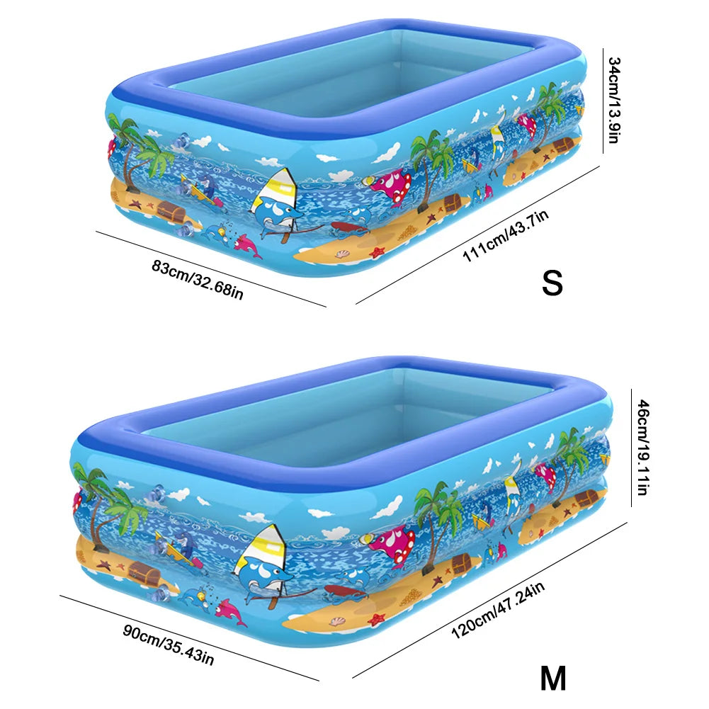 Inflatable Swimming Pool PVC Framed Swimming Pool Cartoon Pattern Baby Bath Bathtub for Summer Outdoor Indoor
