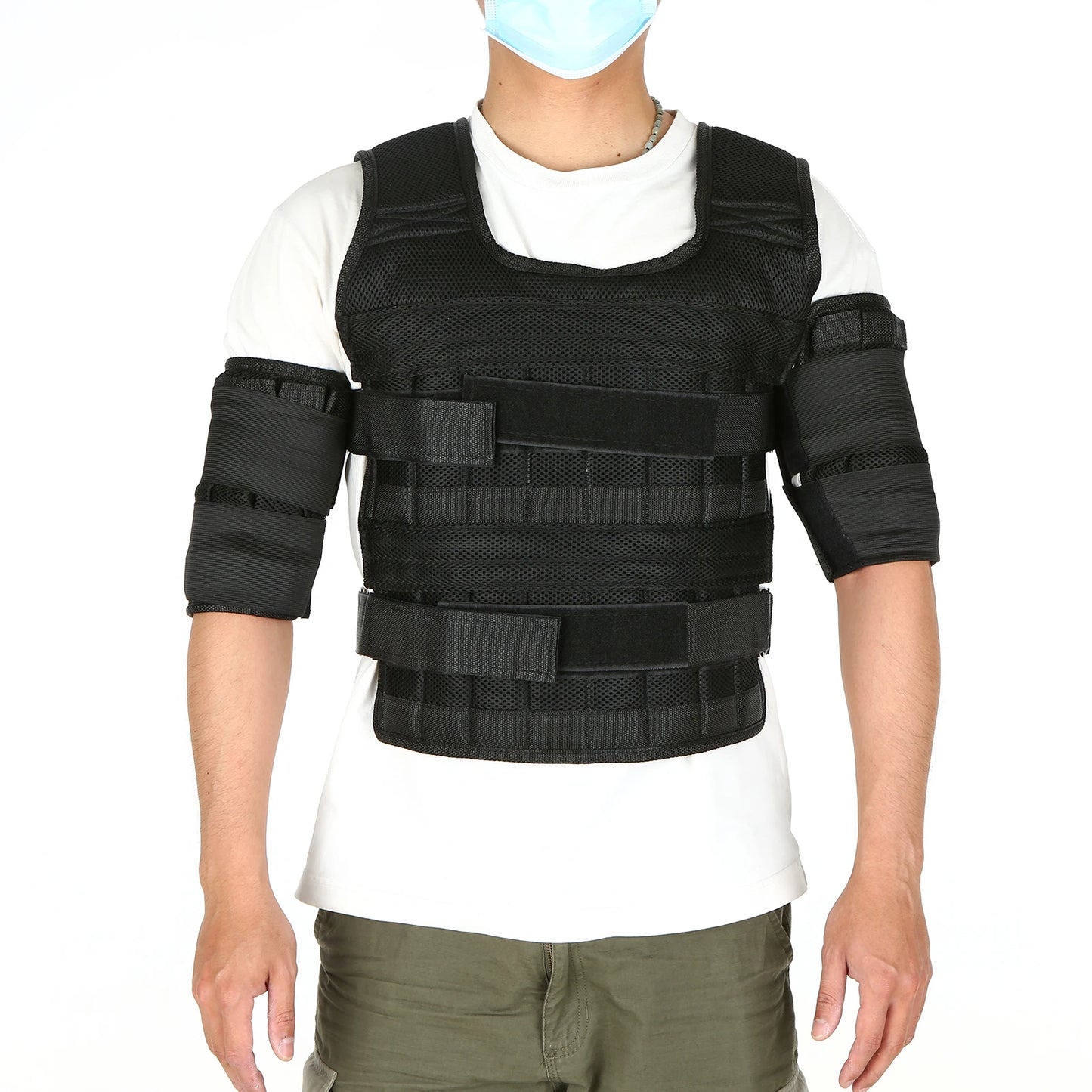 Max Loading 15kg/35kg Adjustable Vest Weight Exercise Weight Loading Cloth Strength Training with 6kg Leg Weight 5kg Arm Weight