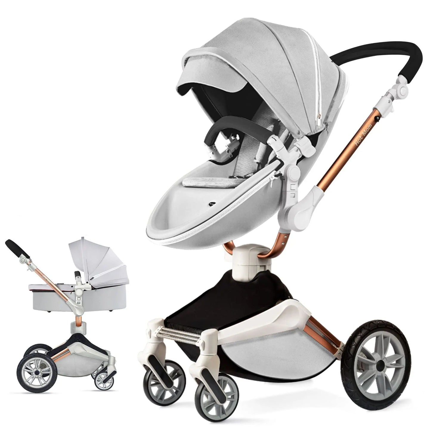 Hot Mom Baby Stroller ,Travel System，360° Rotation High Landscape Stroller, Large Wheels, Suitable For Various Terrains