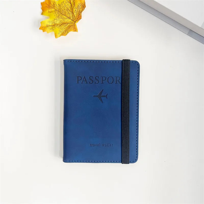 Women Men Vintage Business Passport Covers Holder Multi-Function ID Bank Card PU Leather Wallet Case Travel Accessories