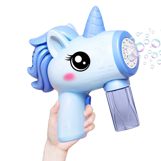 Unicorn Electric Bubble Gun  Automatic Bubble Machine Gun Bubble Blaster Birthday Gifts for 3 4 5 6 Years Old Boys Girls