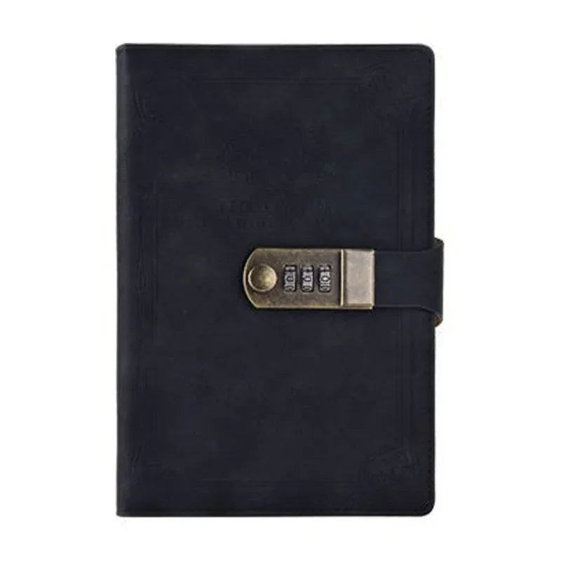 A5  Retro Password Book with Lock Diary Thickened Creative Hand Ledger Student Notepad Stationery Notebook Binder