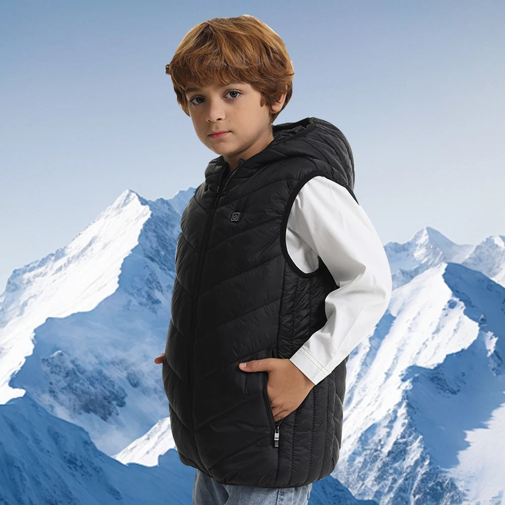 10 Heating Zones Heated Vest USB Electric Heated Jackets Thermal Winter Warm Jacket for Kids