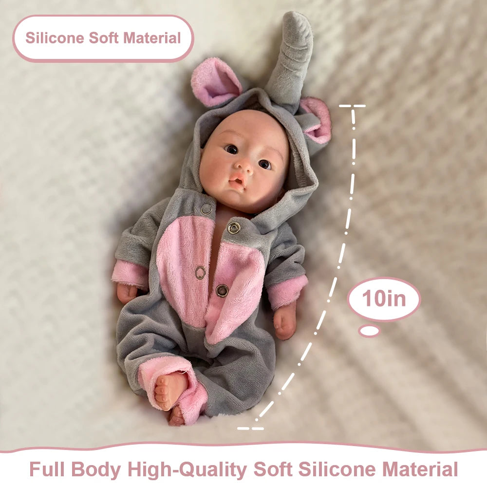 Saskia 10 Inch Full Body Silicone Reborn Baby Boy with 3D Painted Lifelike Skin & Visible Veins | Newborn Bebe Toy