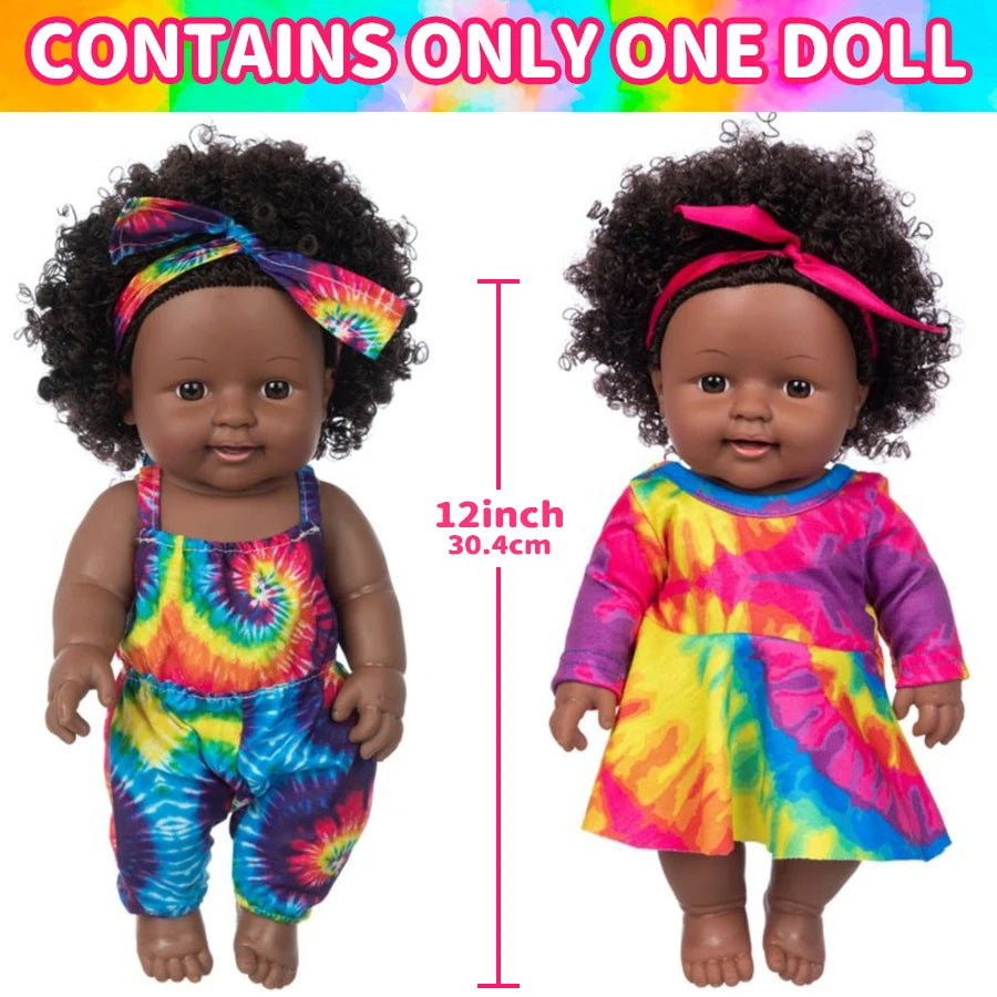 12Inch/30cm Doll Clothes 2Pes setsWashable Baby Companion Toys Simulation Dolls Soft Lifelike Sleeping Doll Soothing Girl Gift
