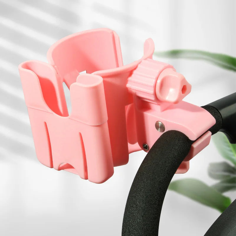 Baby Stroller Cup Holder 2-In-1 Bottle Drink Cup Phone Support 360 Rotate Adjustable Universal Pram Baby Strollers Accessories