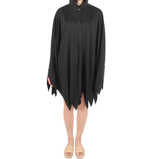 Black Gothic Hooded Cloak for Adults Halloween Costume Unisex Cosplay Cape with Mothman Design for Men and Women