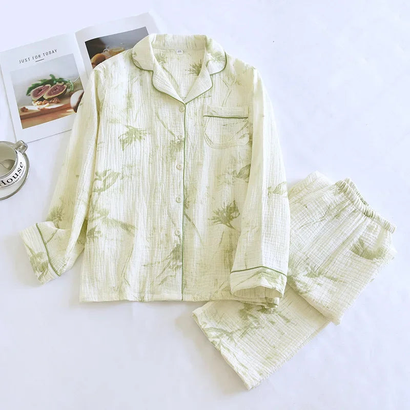2025 Winter Women's Pajamas100% Cotton Plus Size Pajamas Flower  Printing Household Women's Pajamas Loungewear Autumn Sleepwear