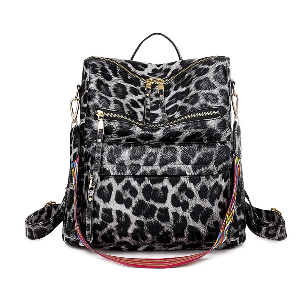 Backpack Purse for Women Fashion Designer Travel Backpack Leather Convertible Shoulder Bags Casual Daypack,Serpentine gray and