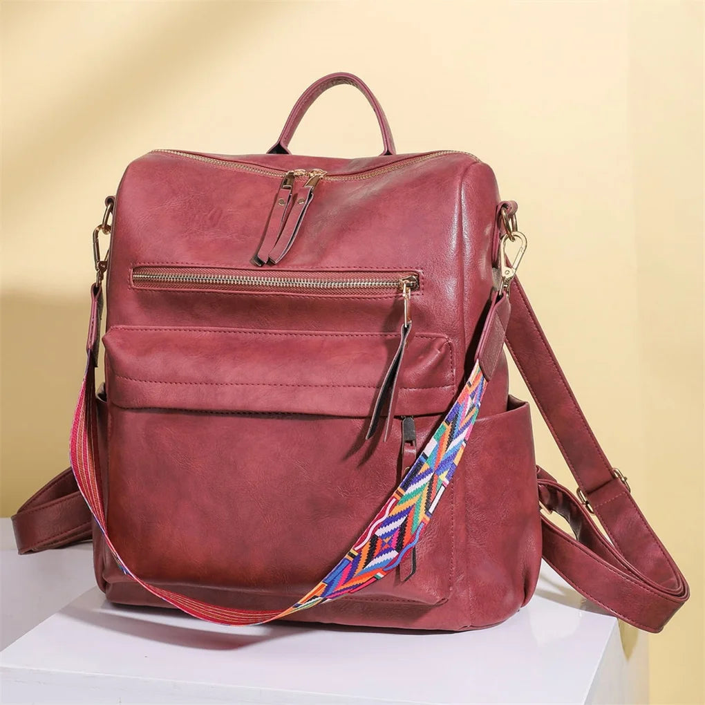Women's Fashion Backpack Purses Multipurpose Design Handbags and Shoulder Bag Pu Leather Women Backpack School Bag