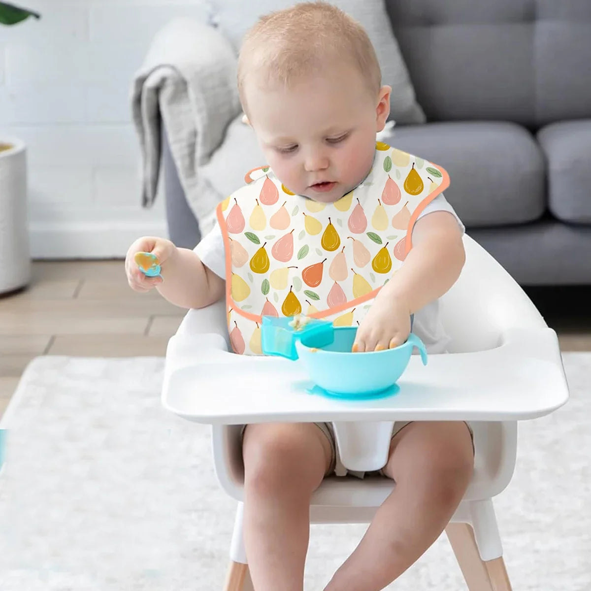 3pcs Set Waterproof Baby Sleeveless Feeding Bib Fashion Full Body Cover