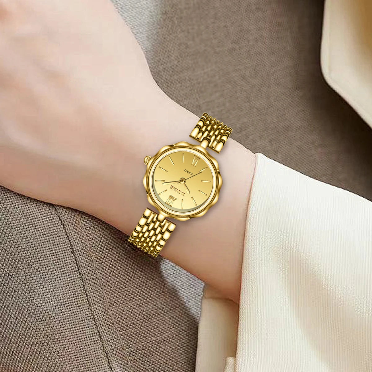 LIGE Fashion Golden Woman Watch Luxury Stainless Steel Ladies Watches Small Dial Elegant Female Quartz Bracelet Wristwatch+Box