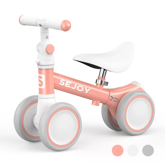 Sejoy Baby Balance Bike for 12-36 Months Gifts,Cute Toddler Bikes to Train Baby from Standing to Running with 4 Wheels