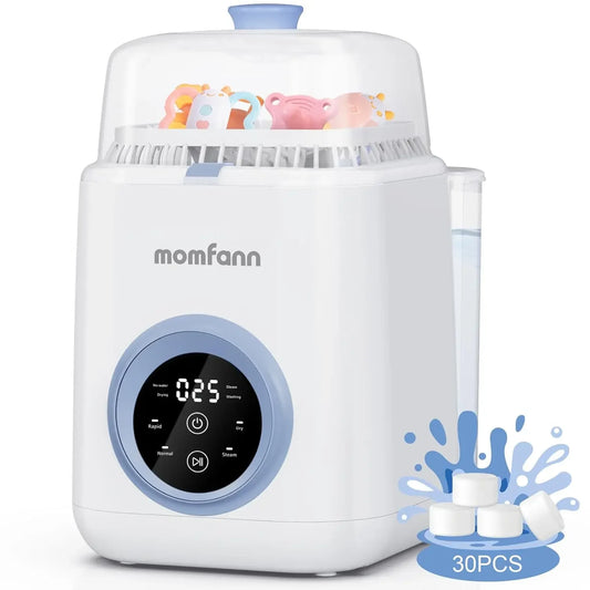 4 in 1 Baby Bottle Washer with 2 Wash Time, Baby Bottle Sterilizer and Dryer, Save time & Effort, Easy to Use, Blue