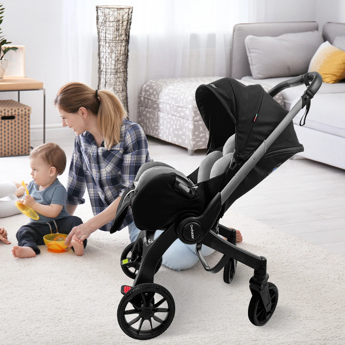Newborn travel car, lightweight and foldable, adjustable handle, can be pushed in both directions, Can Be Used As A Mother's Da